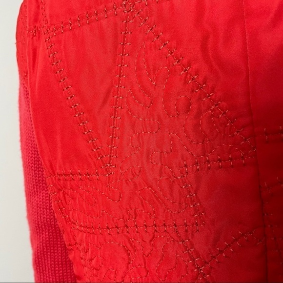 Coldwater Creek Grannycore Sweater Jacket – Quilted Front – Zip Up – Red – Size - Picture 10 of 16